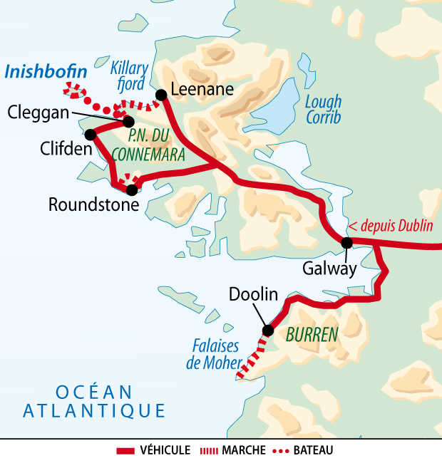 Itinéraire Rando découverte, le Connemara et les falaises de Moher