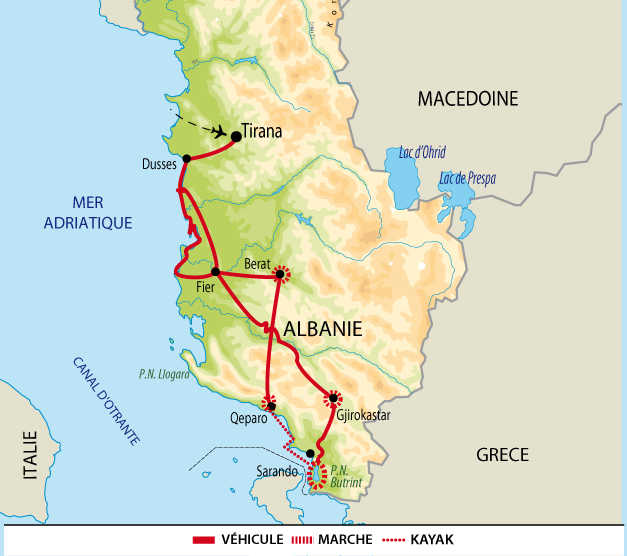 CARTE Albanie - Evasion sur la riviera albanaise EBALKAY