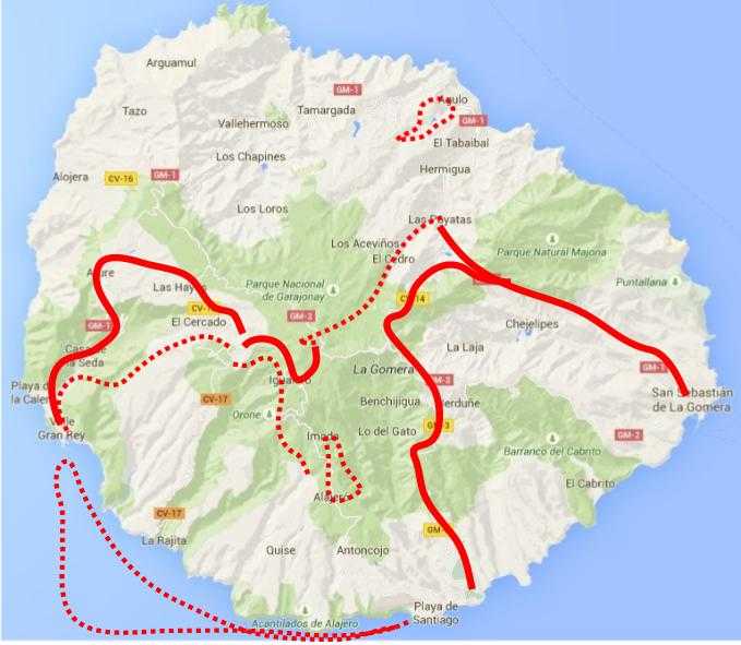 Carte BGOM8 à La Gomera