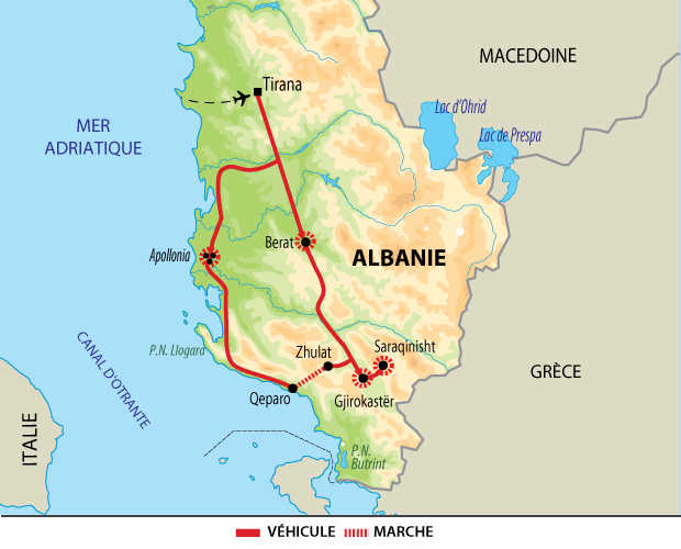 Itinéraire Trésors du sud de l'Albanie
