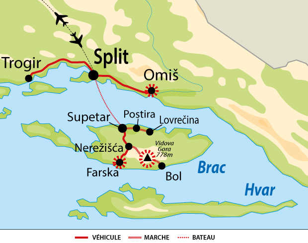 carte circuit croatie