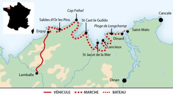Itinéraire Trek itinérant: La côte d'Emeraude, de St Malo à Erquy