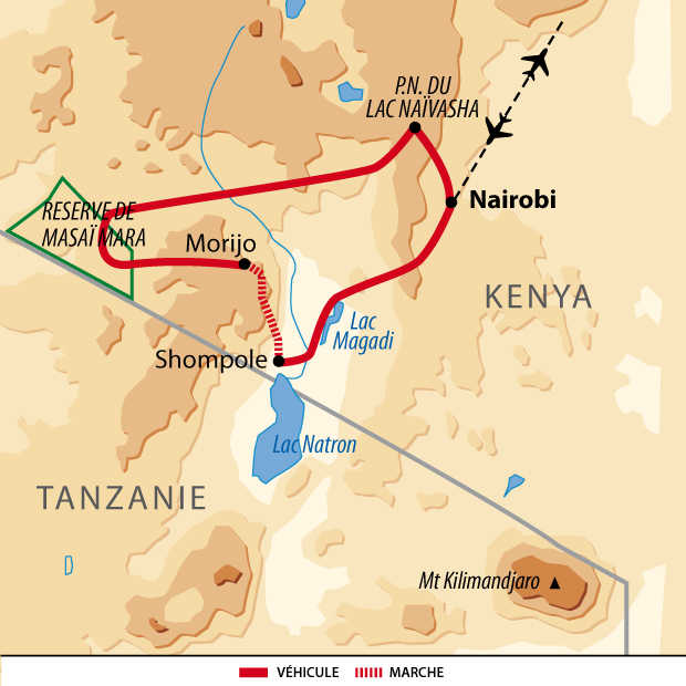 Itinéraire Trek et safari avec les Masaï de la vallée du Rift