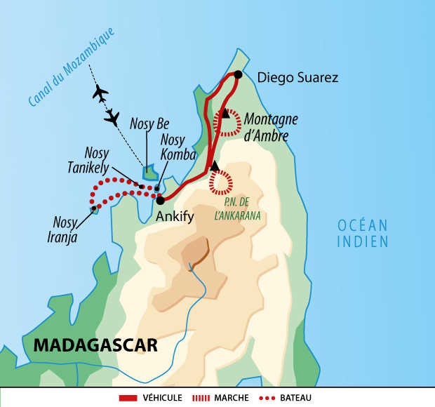 Carte circuit nord Madagascar qmabat