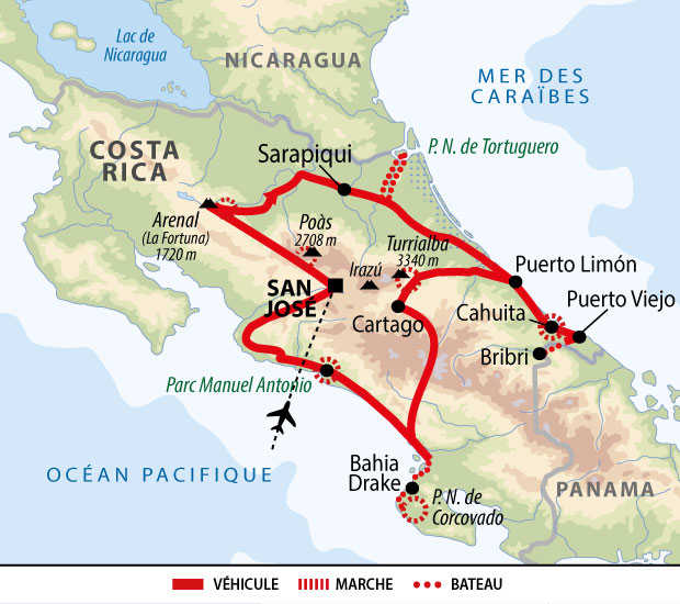 Carte Costa Rica - UCOC