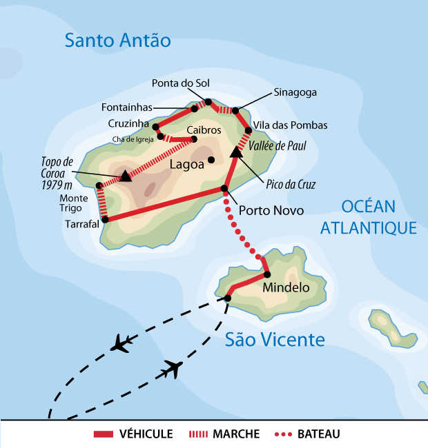 Carte de l'intégrale de Santo Antao