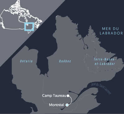 Carte de voyage au Québec