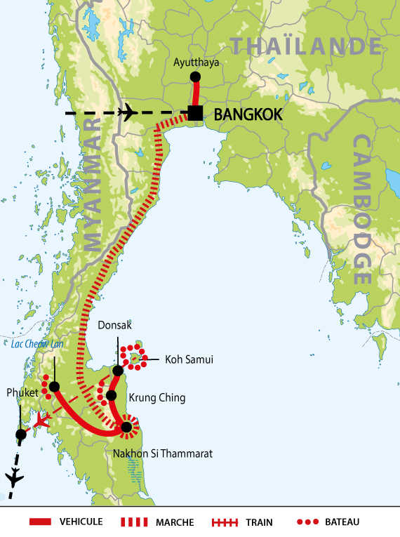 Carte Découverte active en Thaïlande du nord au sud ATHADOF