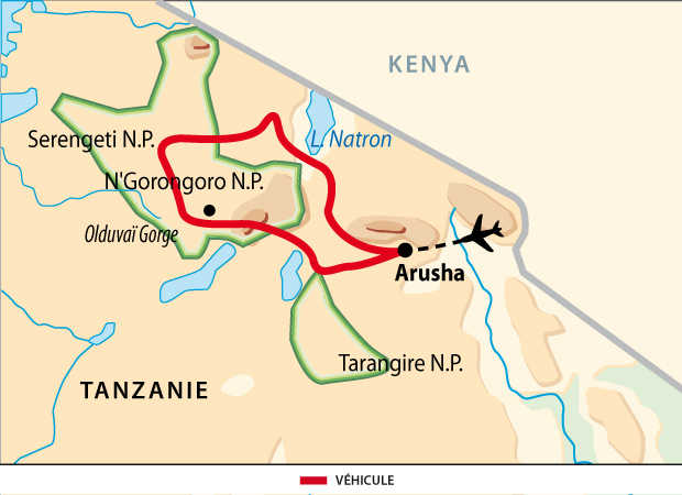 Carte des safaris incontournable en Tanzanie
