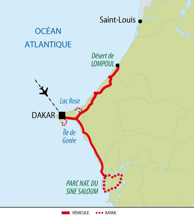 Carte du circuit QSEFAM au Sénégal