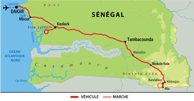 Carte du circuit QSENBED au Sénégal