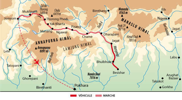 Itinéraire Le Tour des Annapurnas