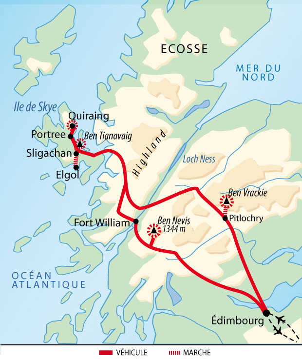 Itinéraire Randonnées sur le Ben Nevis et l'île de Skye