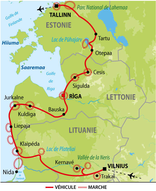 Carte Pays Baltes - La grande traversée des pays Baltes EBAL