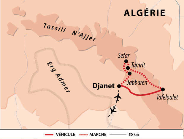 Carte Voyage Algérie Tassili N'Ajjer