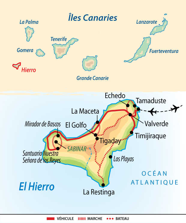 Carte Voyage Canaries El Hierro Liberté