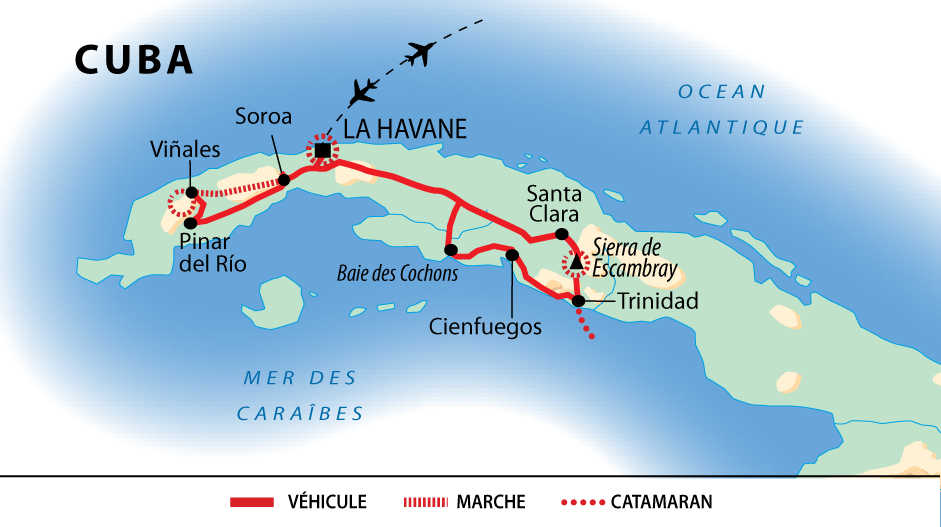 Carte voyage Cuba Trek