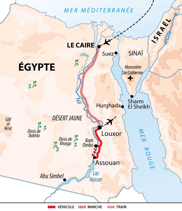 Carte Voyage Egypte Caire Louxor