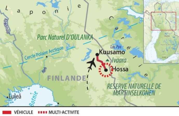 Itinéraire Multiactivités en laponie finlandaise