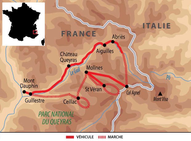Carte voyage France Alpes Queyras