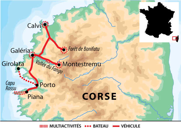Carte voyage France Corse Multiactivites Liberte