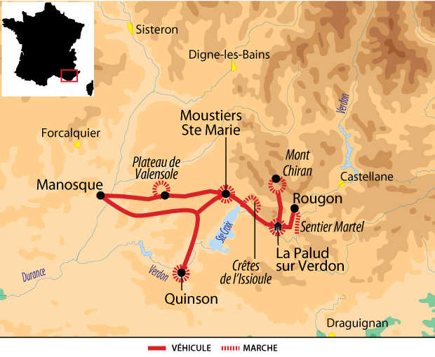 Carte voyage France Provence Verdon