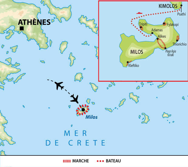 Carte voyage Grèce Milos Liberté