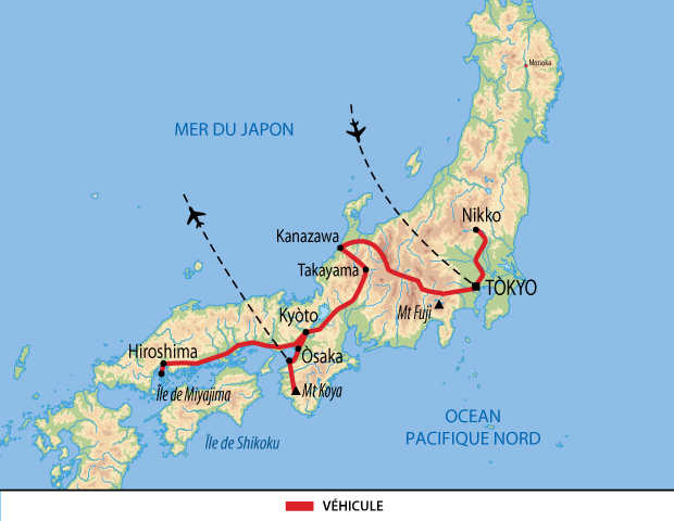 Carte voyage Japon