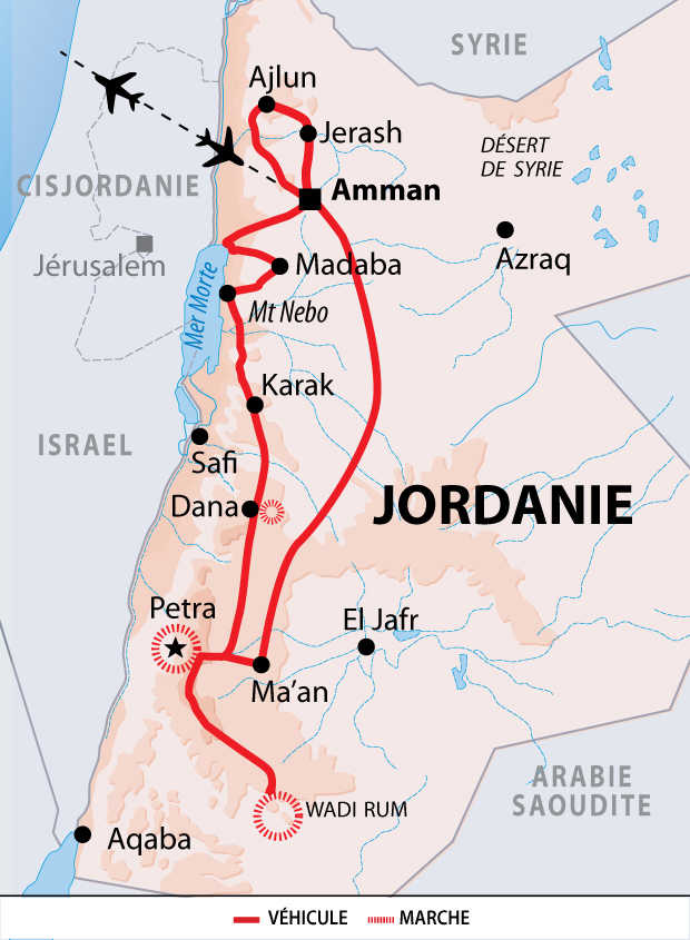 Carte voyage Jordanie Decouverte