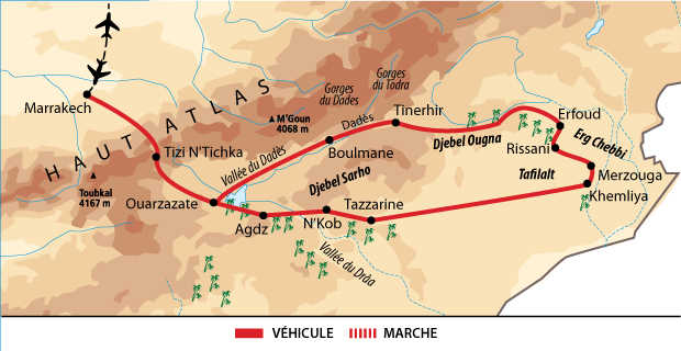 Carte Voyage Maroc Sud