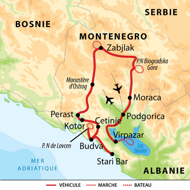 Itinéraire Le meilleur du Monténégro