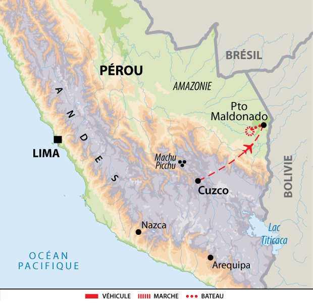 Carte Voyage Perou Extension Puerto Maldonado