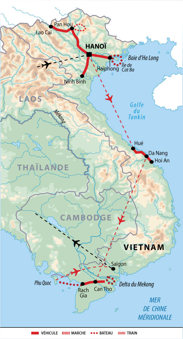 Carte voyage Vietnam