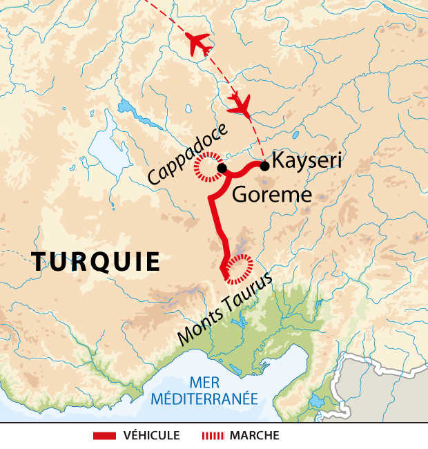 Itinéraire entre le mont Taurus et la Cappadoce