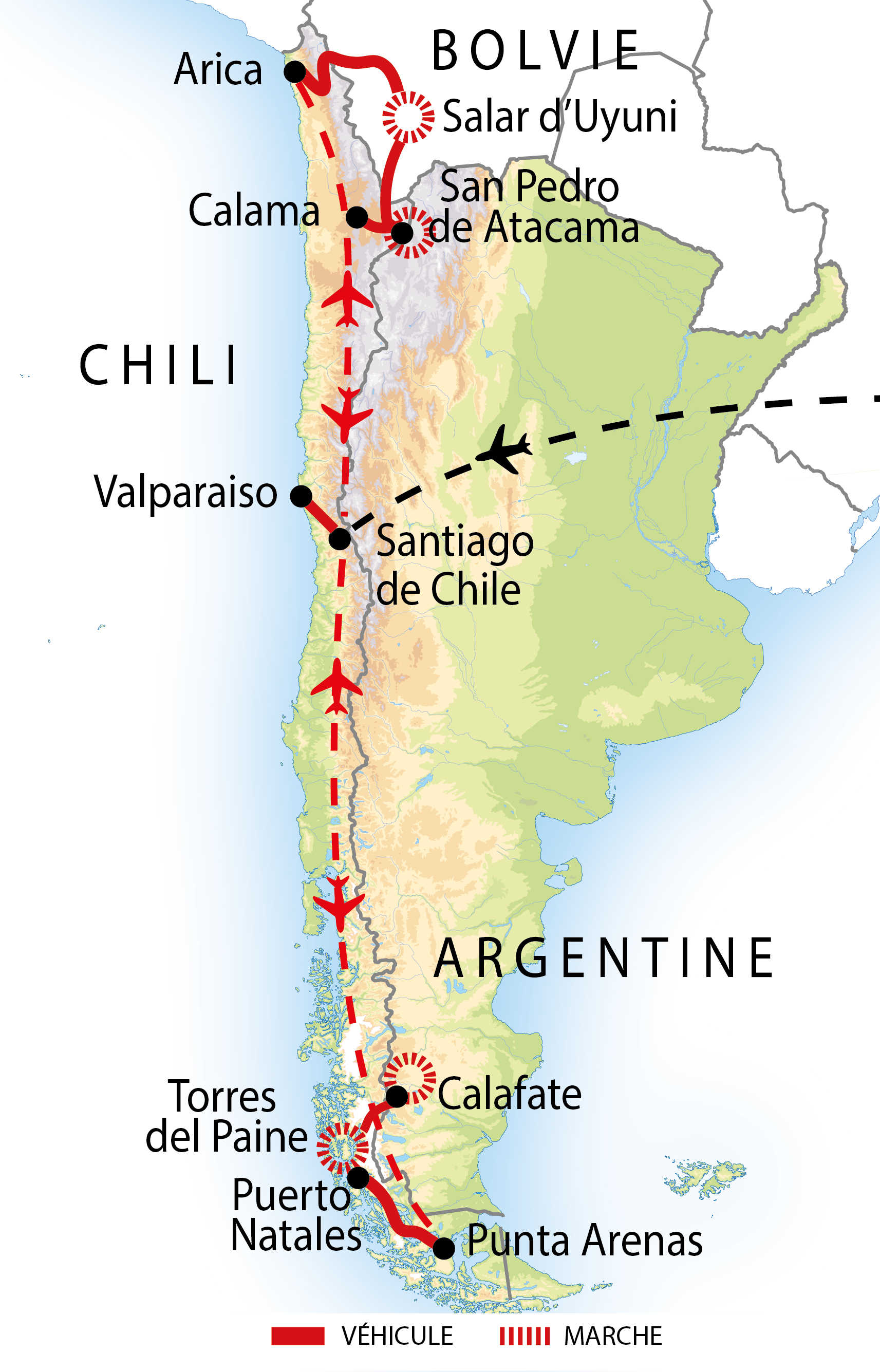 Itinéraire Atacama, Uyuni & Patagonie