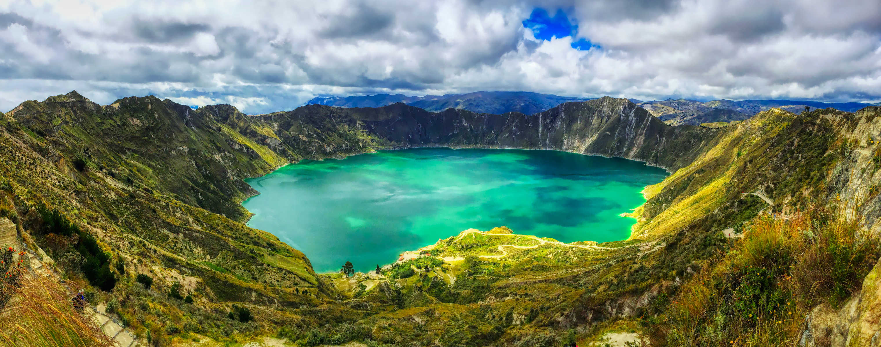 Lagune volcanique de Quilotoa en Equateur