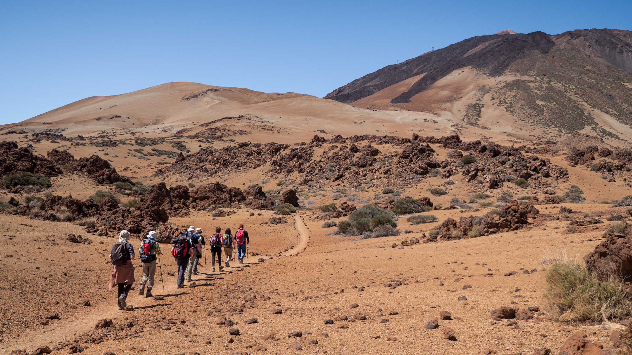 Randonnée dans le parc national du Teide, Tenerife. © Canaries, Tenerife, Parc national du Teide