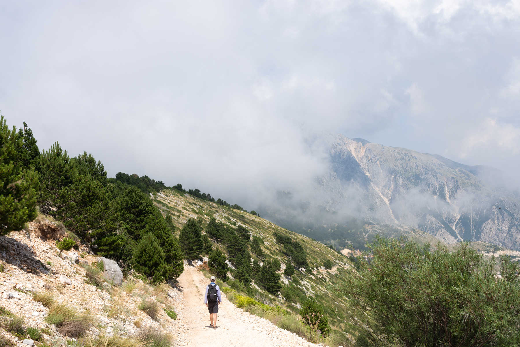 Randonneur dans le parc national de Llogara en Albanie