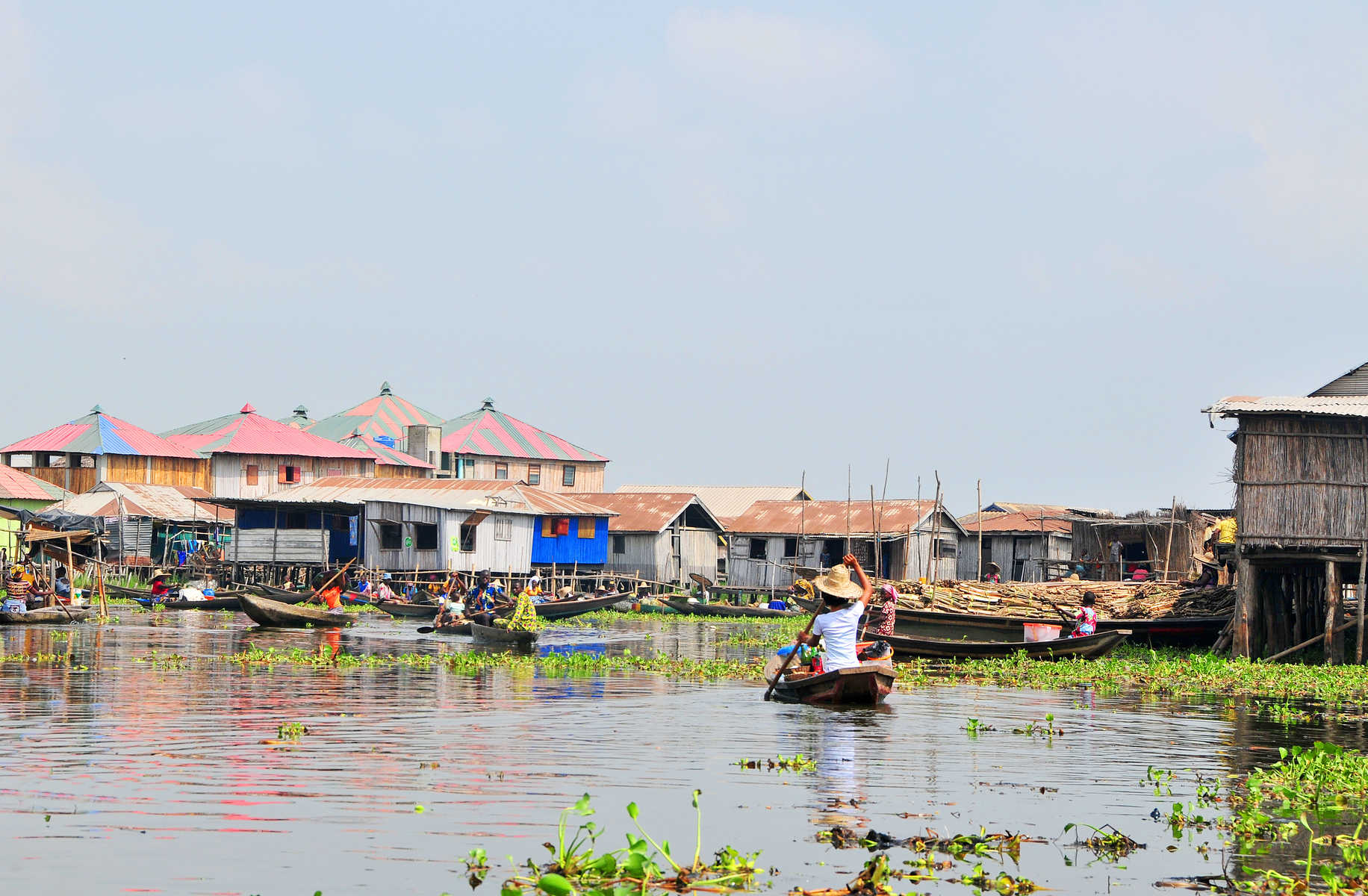Village de Ganvié sur le lac Nokoué près de Cotonou, Bénin