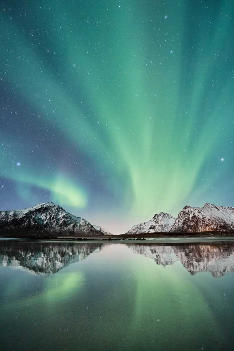 aurore boréale lors d'un voyage en Norvège