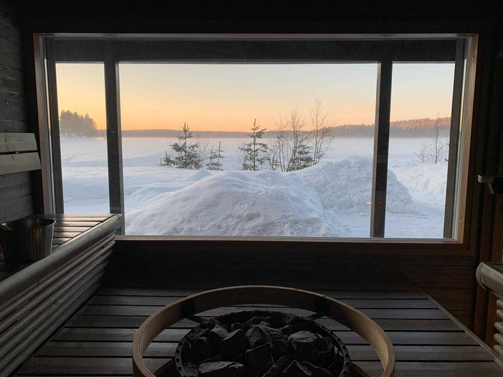 Sauna en Finlande l'hiver, Laponie
