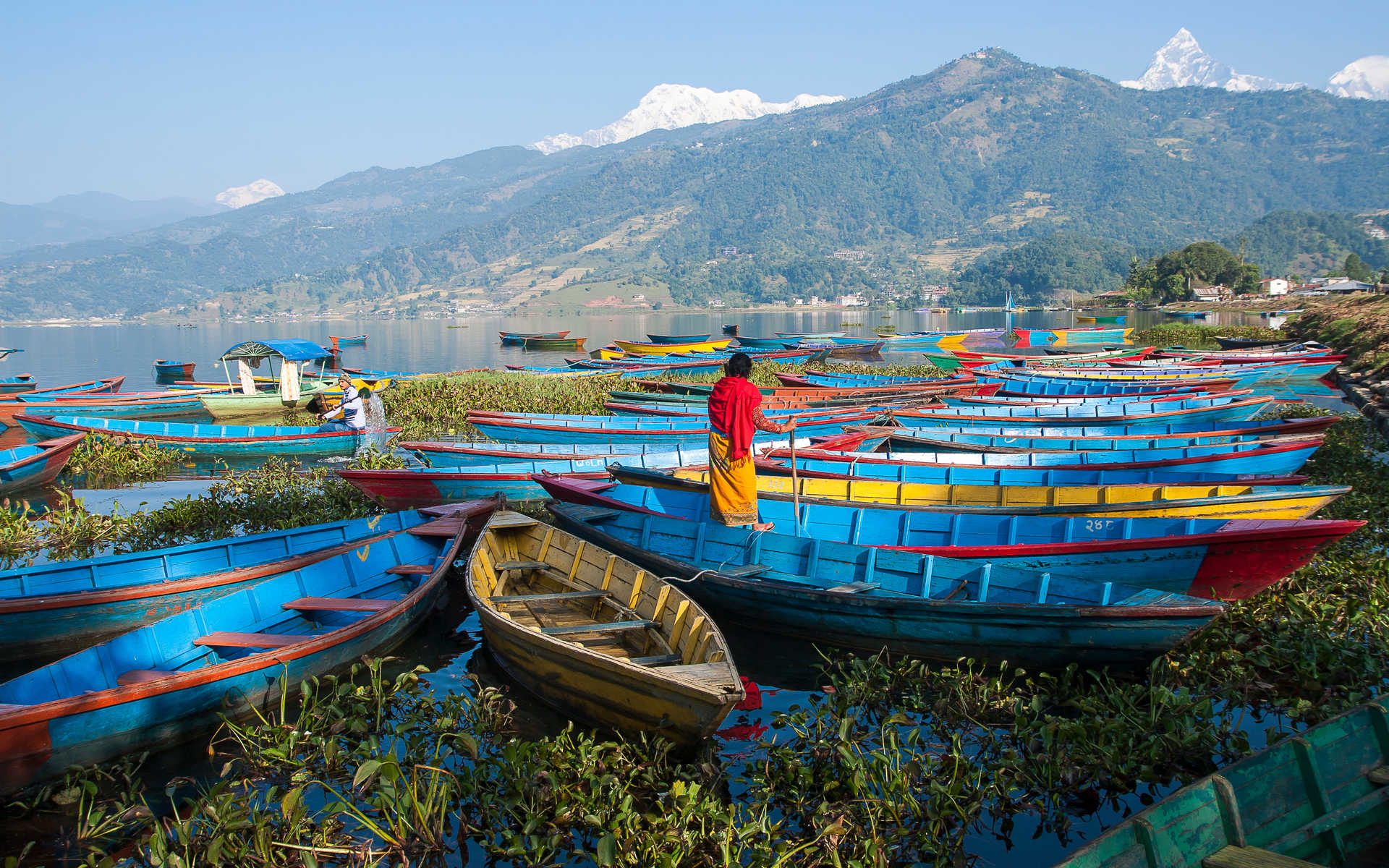 Vue sur le lac de Pokhara