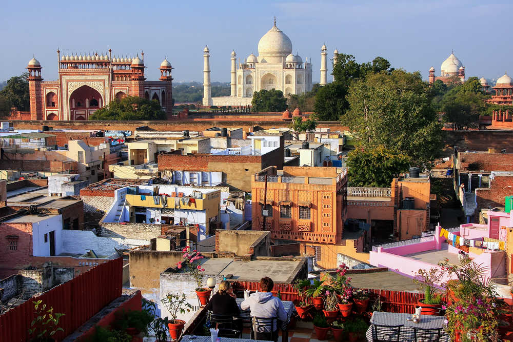 Bar avec vue sur Taj Mahal Inde