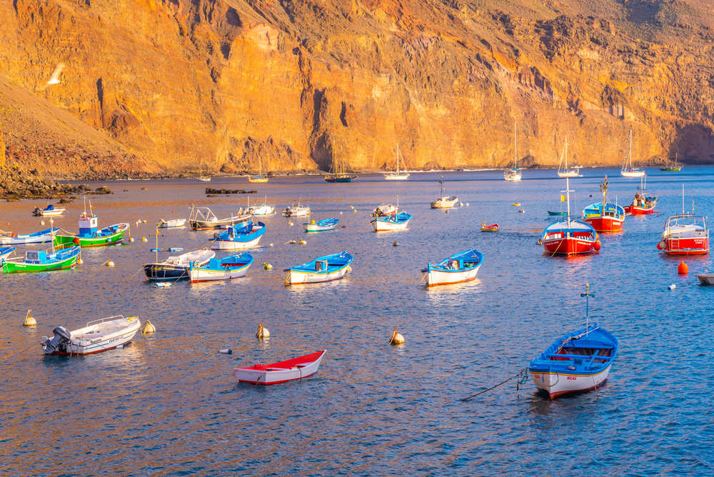 Bateaux au port du Valle Gran Rey, La Gomera, Canaries