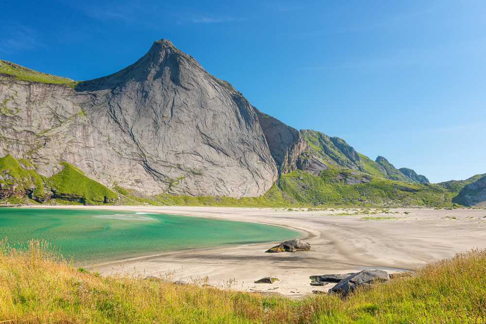 Bunes Beach regio de reine en Norvège