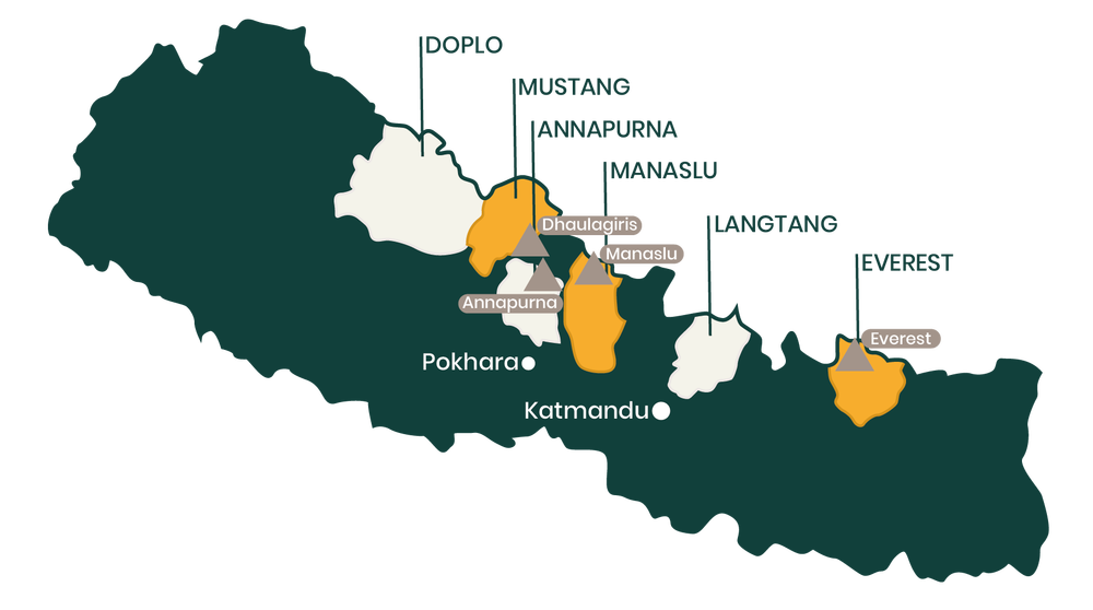 Carte des régions du Népal