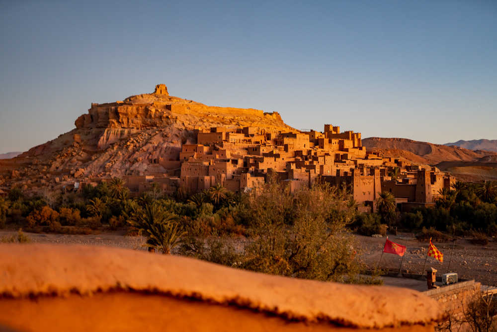 Coucher de soleil sur Ait Ben Haddou au Maroc