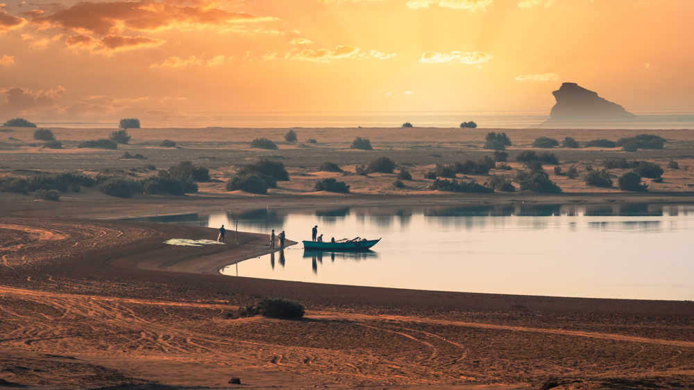 Coucher de soleil sur le Lac Qarun