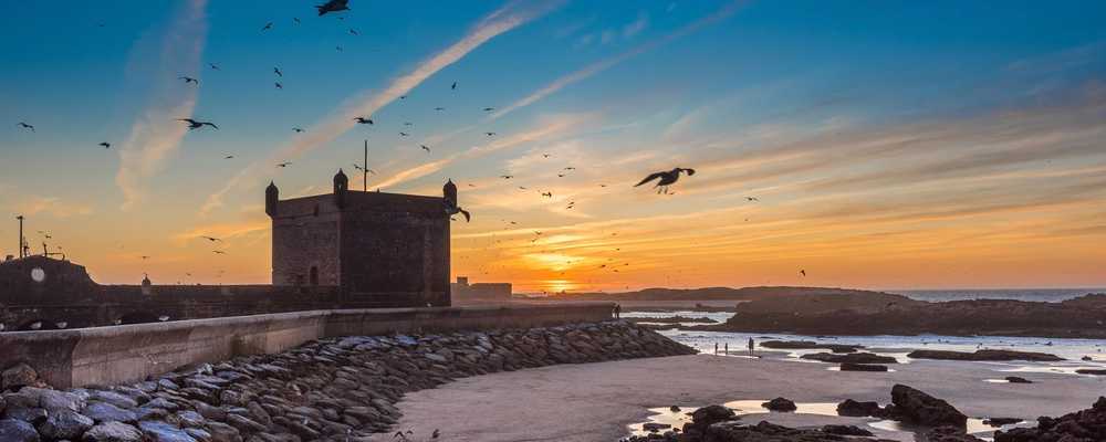 Coucher de soleil sur le port d'Essaouira