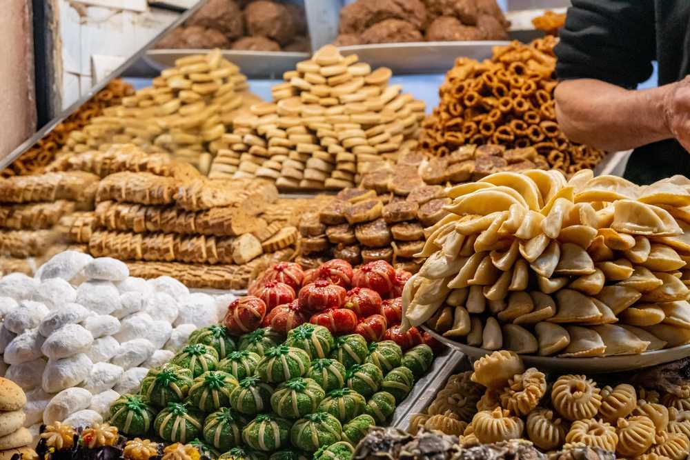 Etalage spécialités souk marocain